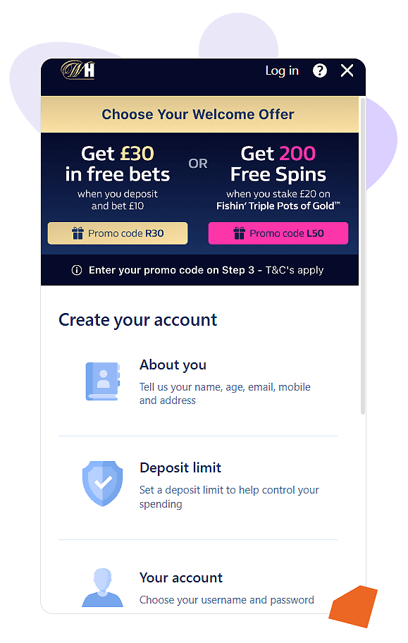William Hill casino registration