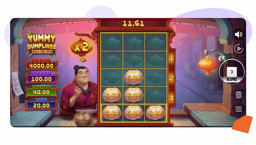 Yummy Dumplings: Hold the Spin bonus