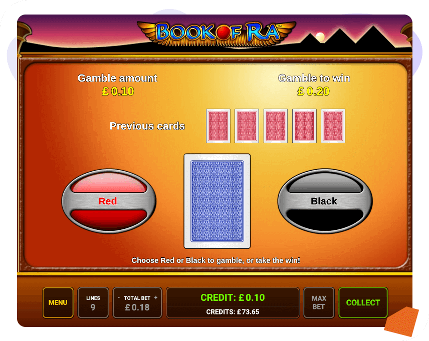 Book of Ra gamble screen
