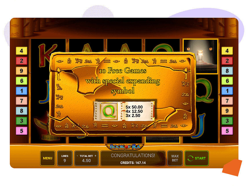Book of Ra symbol select