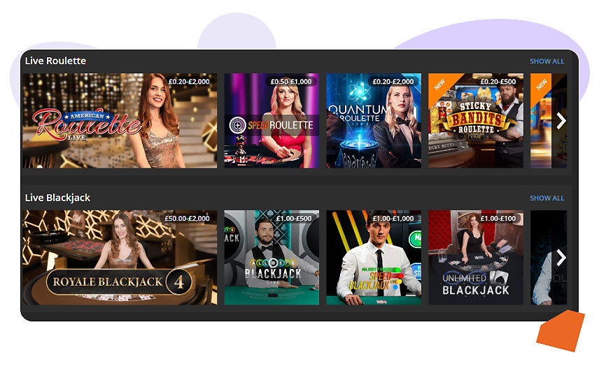 Jackpot.com live dealer games