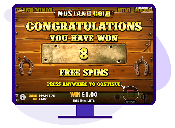 Mustang Gold Free Spins