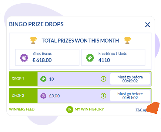 Ladbrokes Free Bingo prize drops