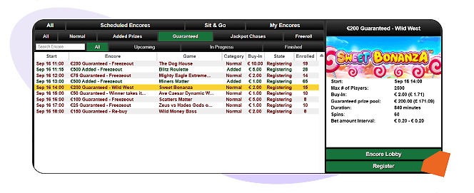 Mr Vegas buy in slot tournament schedule