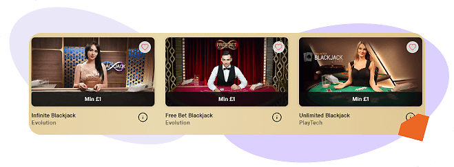 Low limit blackjack BetMGM
