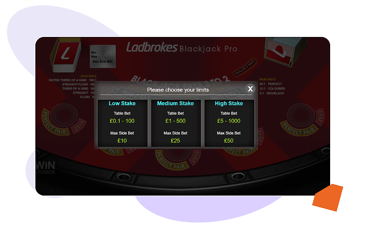 Ladbrokes blackjack low limit game