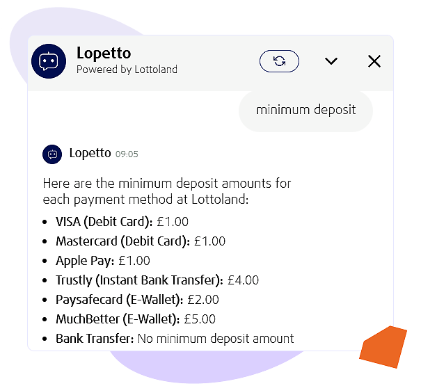 Lottoland £1 minimum deposit casino