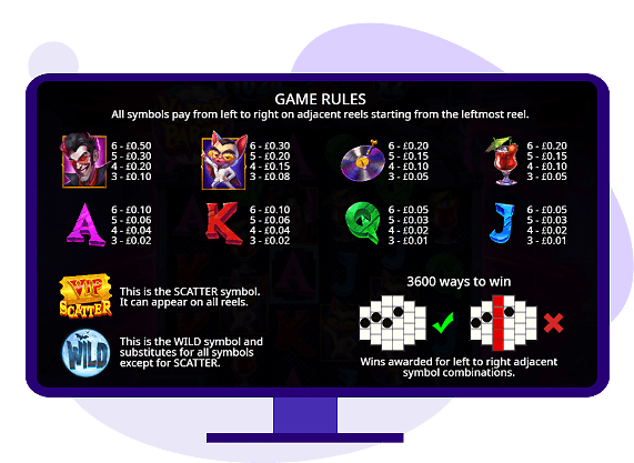 Vampy Party paytable