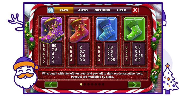 Christmas Catch pay table