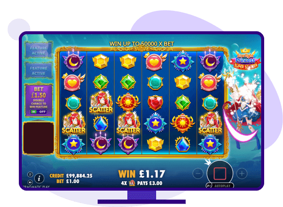 Starlight Princess Super Scatter bonus feature