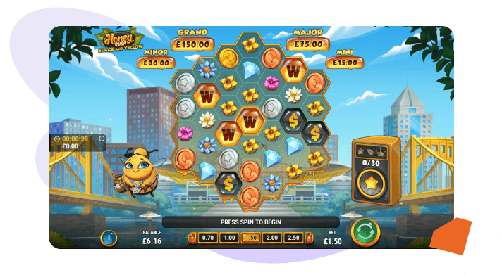 Honey Rush Black and Yellow slot