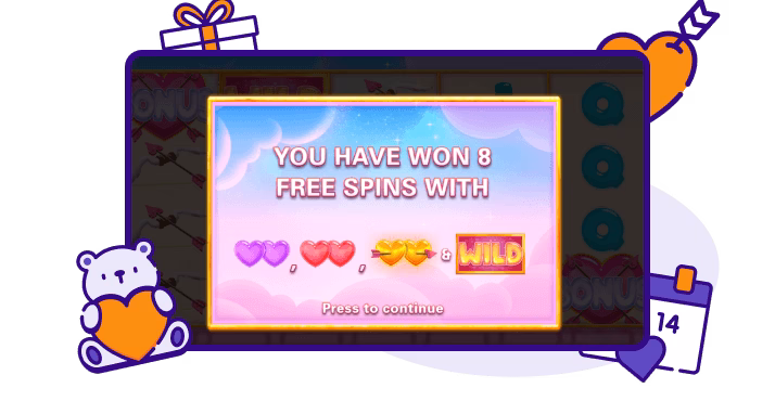 Stacked Valentine Hearts Free Spins