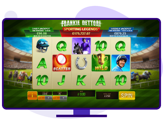 Frankie Dettori Sporting Legends horse racing slot