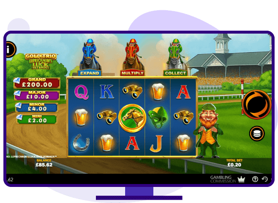 Gold Trio Leprechauns Luck Race Bonanza