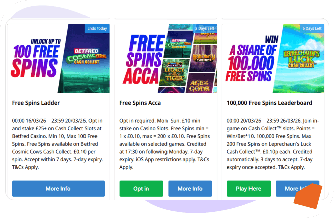 Betfred bonus promotions