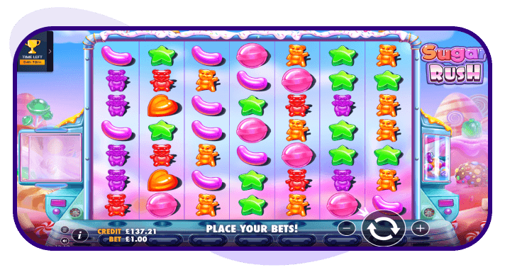 Sugar Rush cluster pays slot