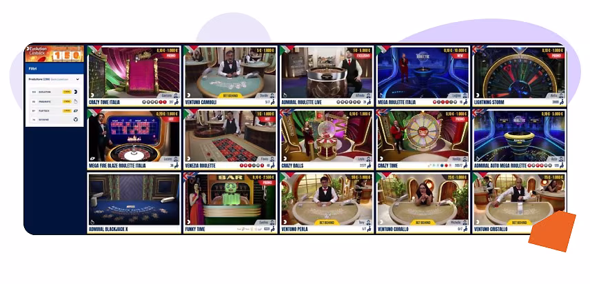 AdmiralBet Blackjack - Più di 130 blackjack live e RNG