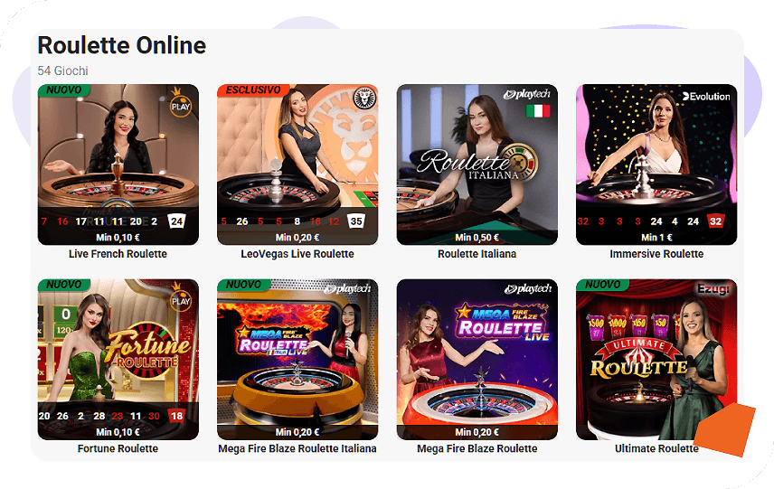 Leovega roulette live su app mobile