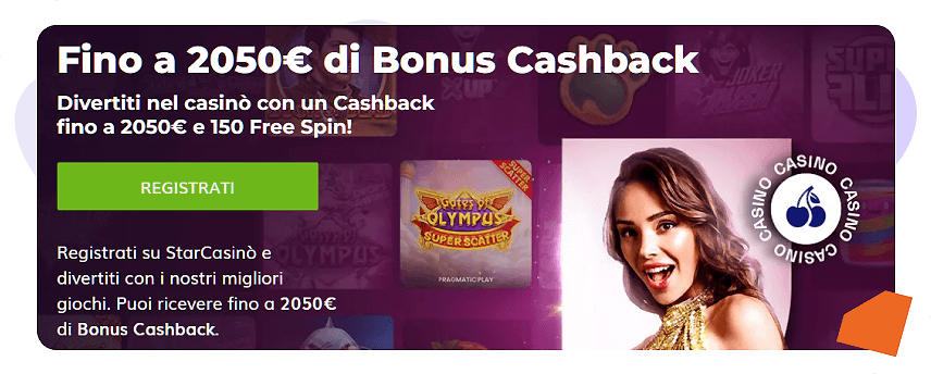 Starcasinò Bonus Cashback Casino