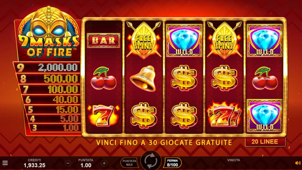 9 Masks of Fire Slot gratis con demo
