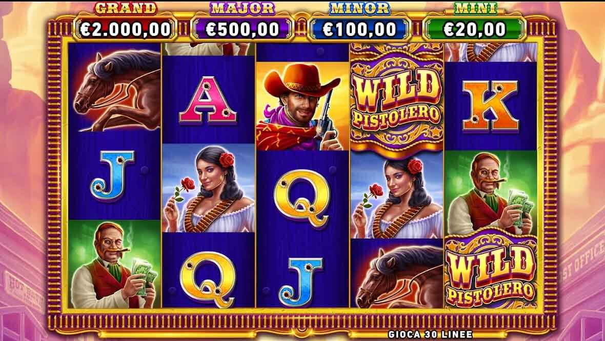 Mega Fire Blaze Wild Pistolero slot screen