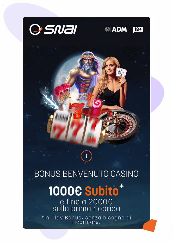 bonus di benvenuto Snai fino a 3000€ con il codice promozionale