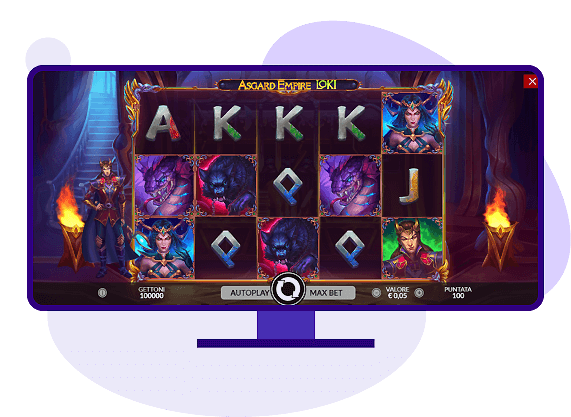 Asgard Empire Loki slot screen