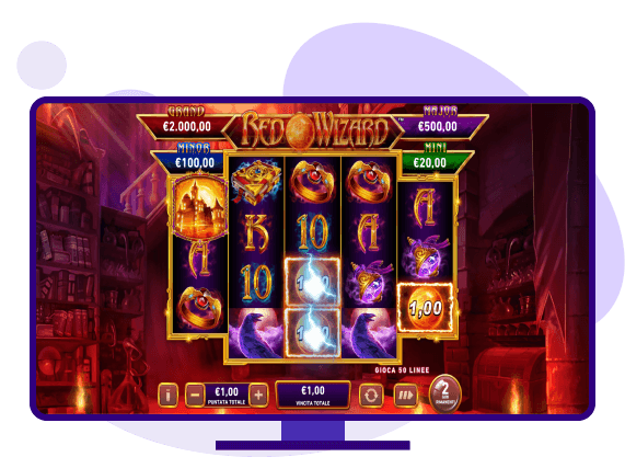 Fire Blaze Red Wizard free spin