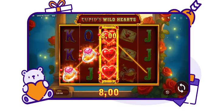 Cupid's Wild Hearts Slot Bonus