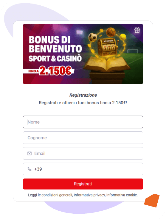 sportium registrazione