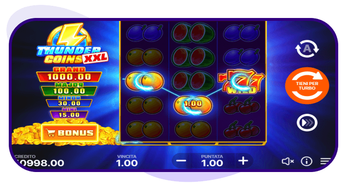 Thunder Coins XXL slot gameplay