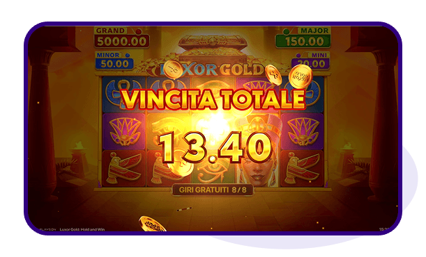 Luxor Gold slot vincita