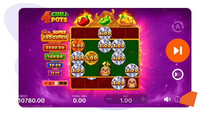 4 Chili Pots Hold and Win Slot Bonus