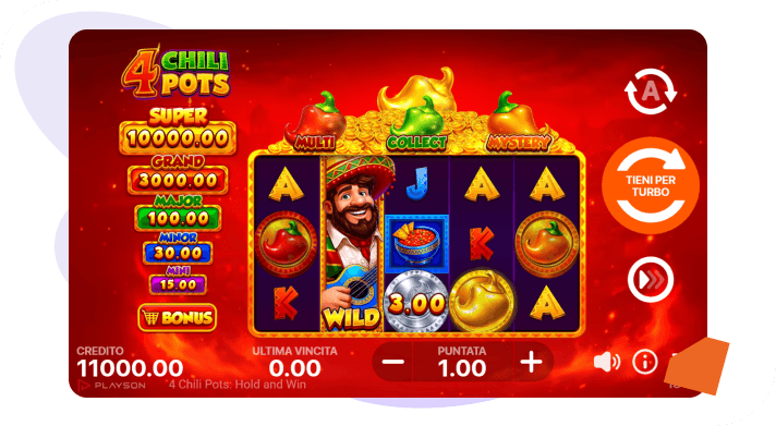 4 Chili Pots Hold and Win Slot Demo