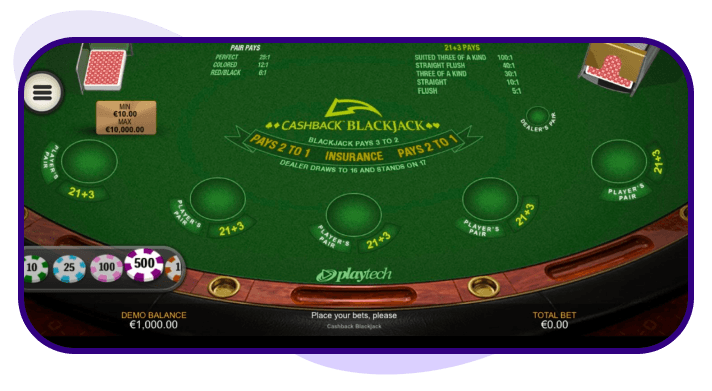 Cashback Blackjack gratis