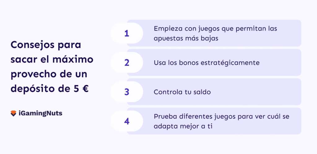 Consejos para depósitos de 5€