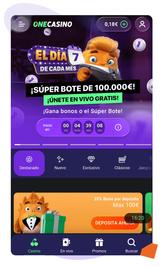 OneCasino bote de 100000 euros