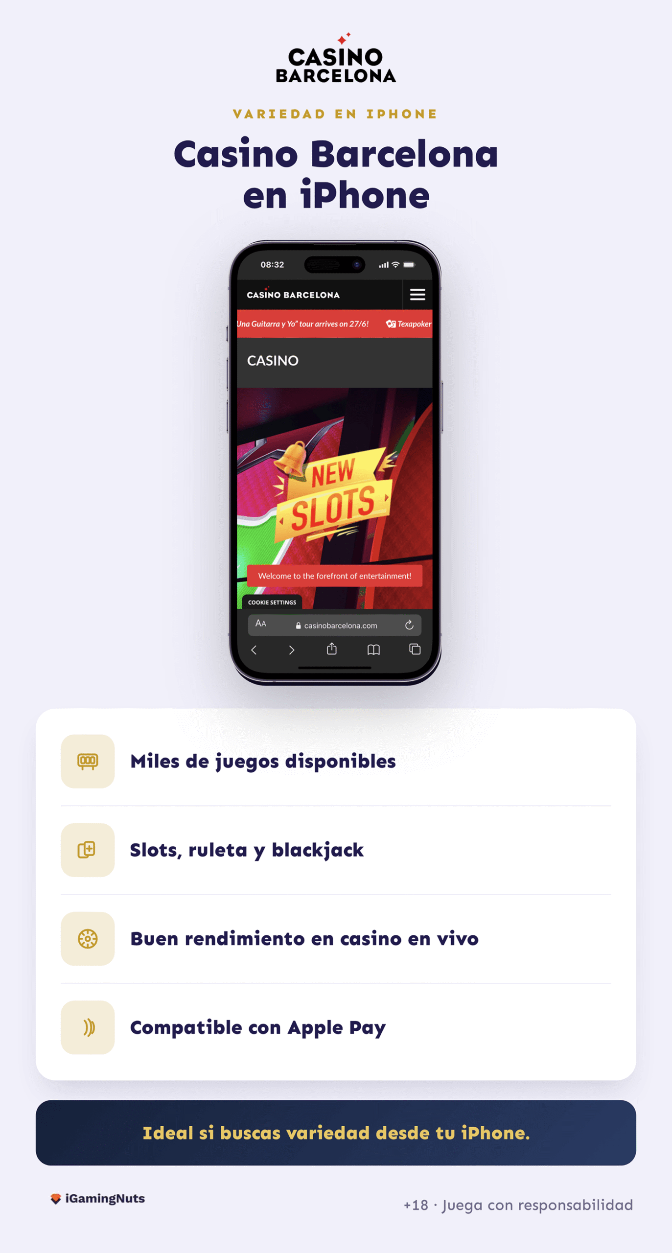 CasinoBarcelona en iPhone