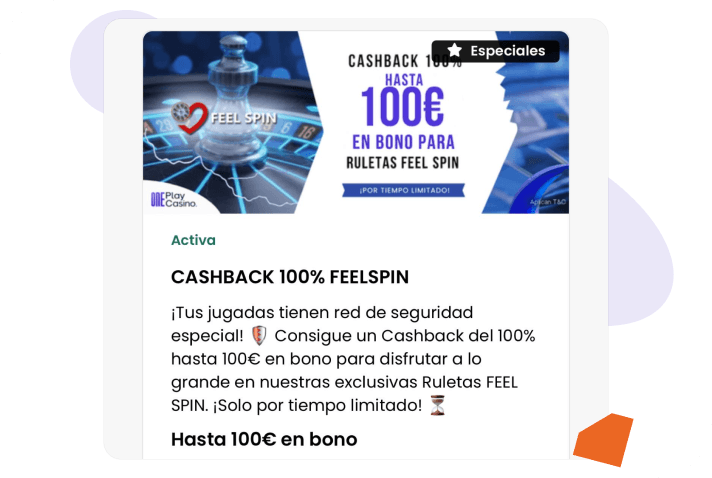 bono cashback OnePlay España